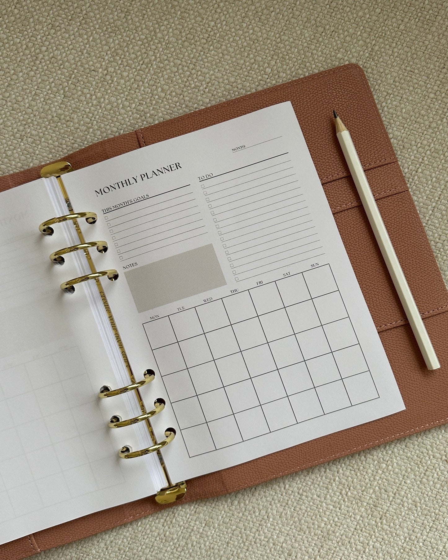 Plan for success - Monthly planner insert